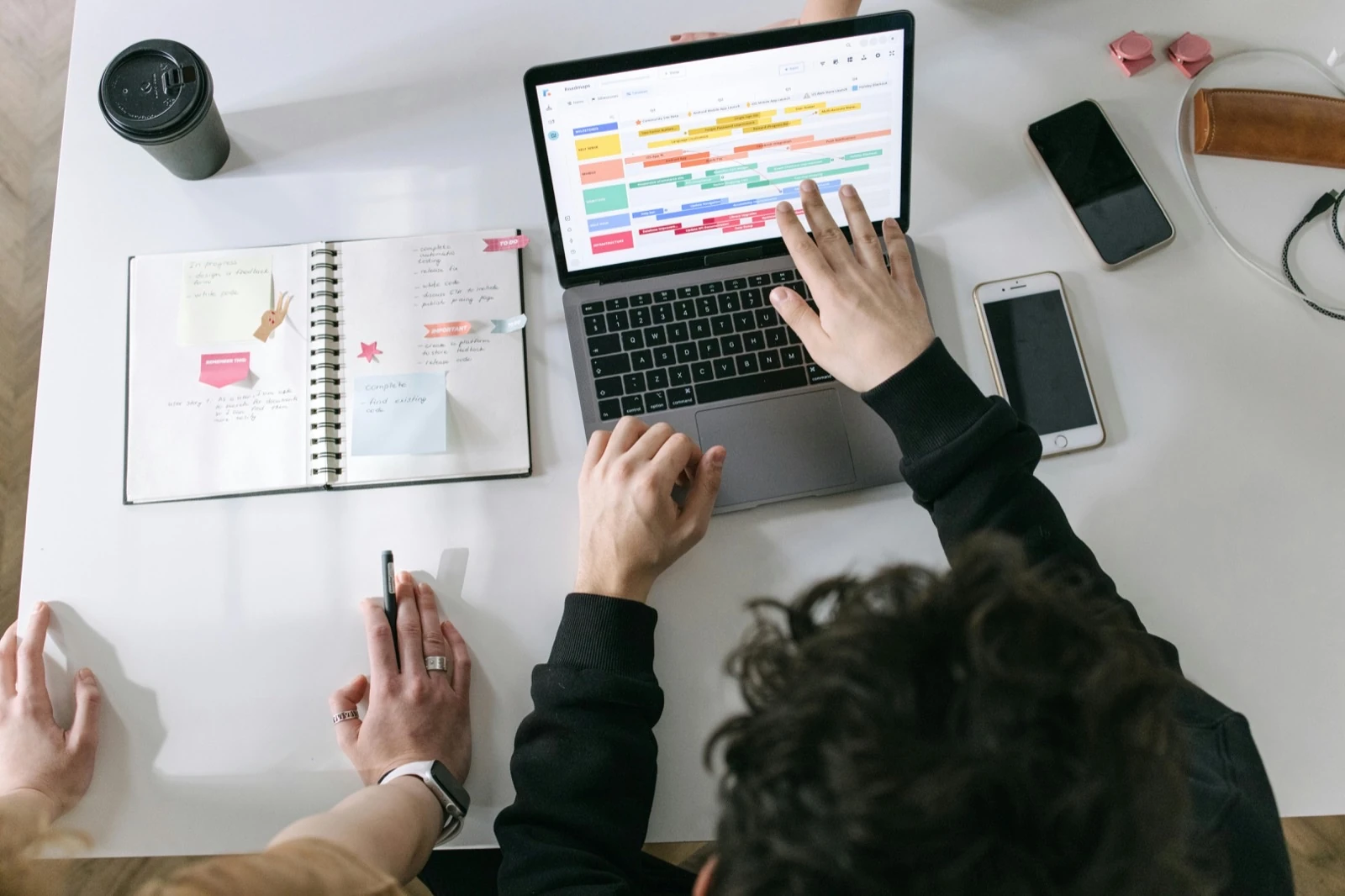 Release checklist and monitoring dashboard on screens before a site launch