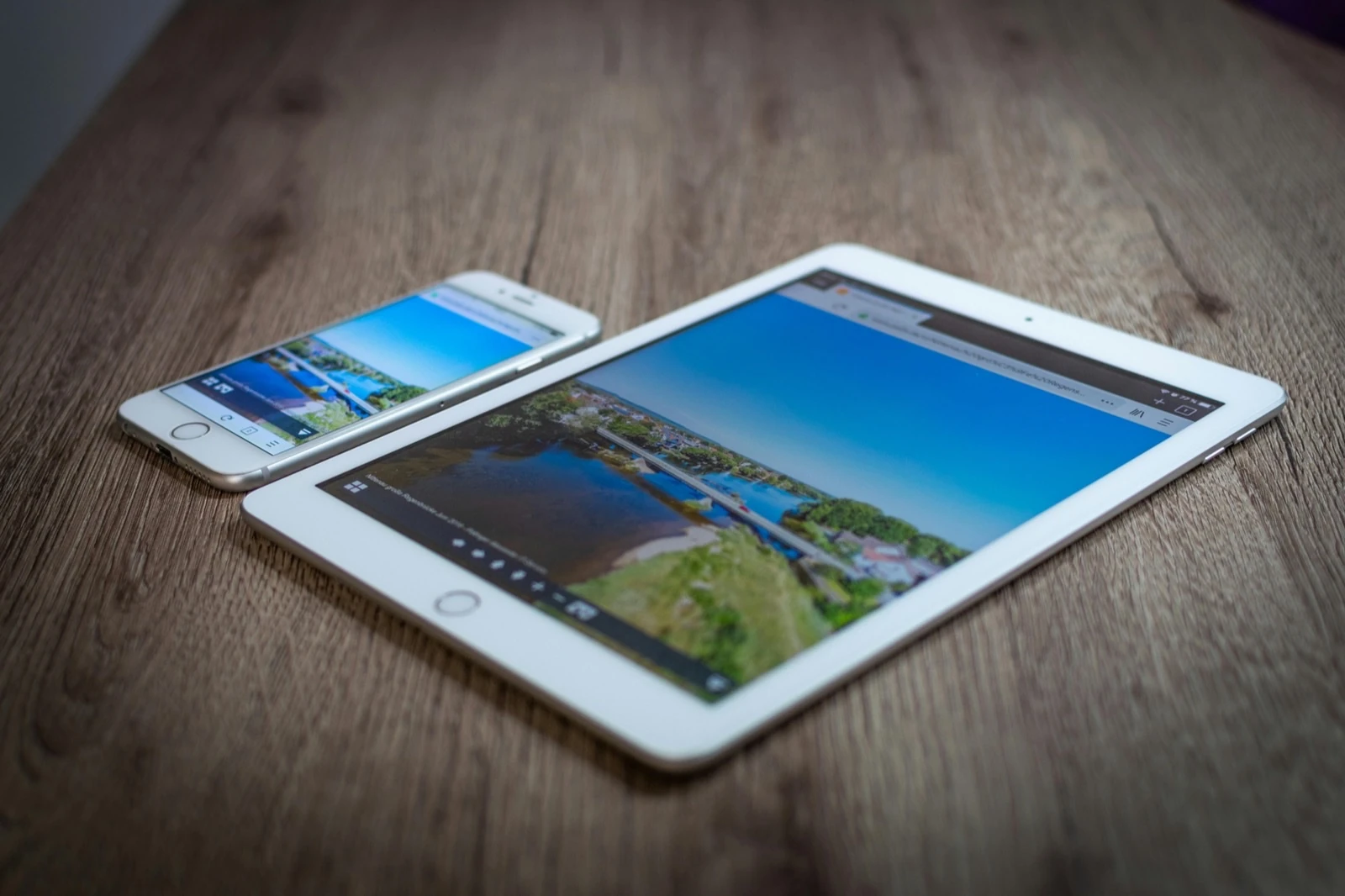 Tablet and phone showing the same responsive website layout