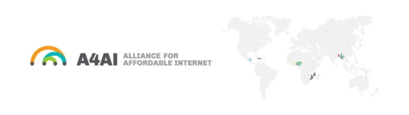 Alliance for Affordable Internet logo and global reach map