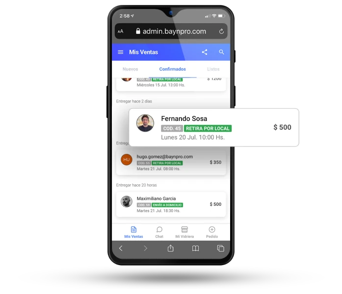 Bayn admin — Mis Ventas, pedidos confirmados