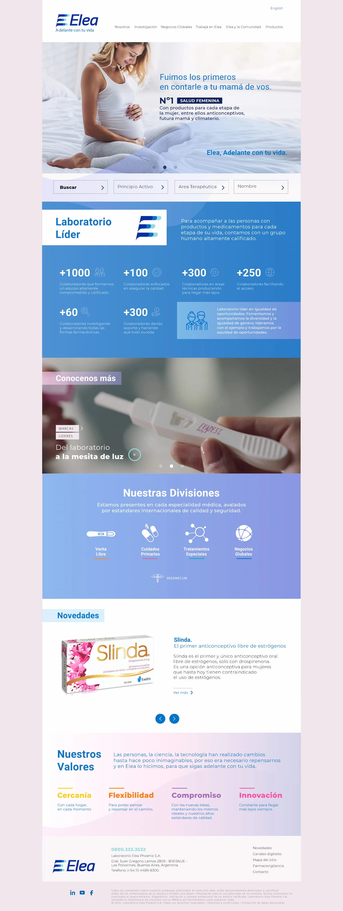 Elea desktop homepage inside a browser window