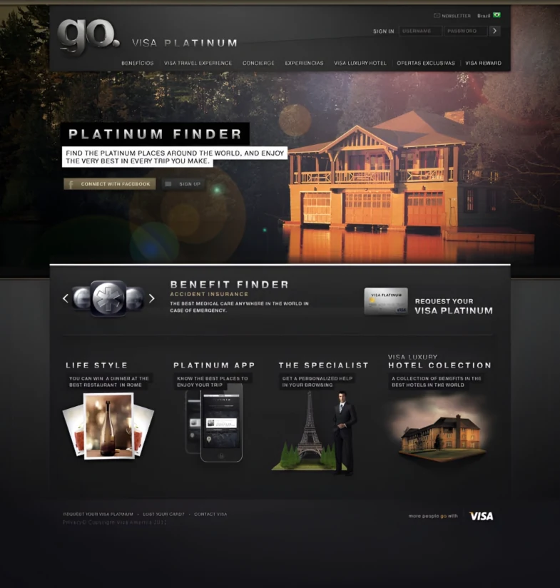 Visa Affluent commerce finder — category map with premium merchants and exclusive benefits